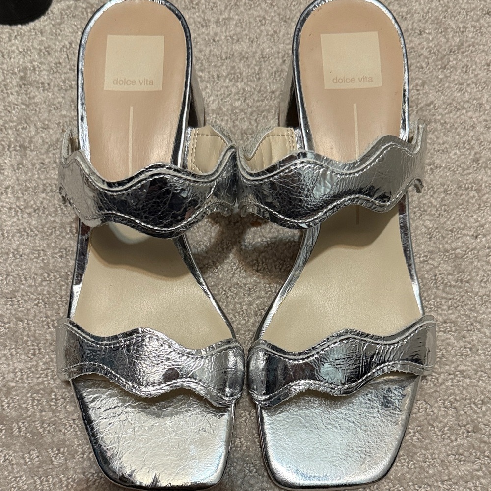 Dolce Vita Shimmering Silver Wave Sandals